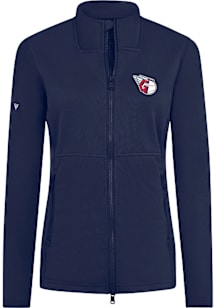 Levelwear Cleveland Guardians Womens Navy Blue Driven Insignia Long Sleeve Full Zip Jacket