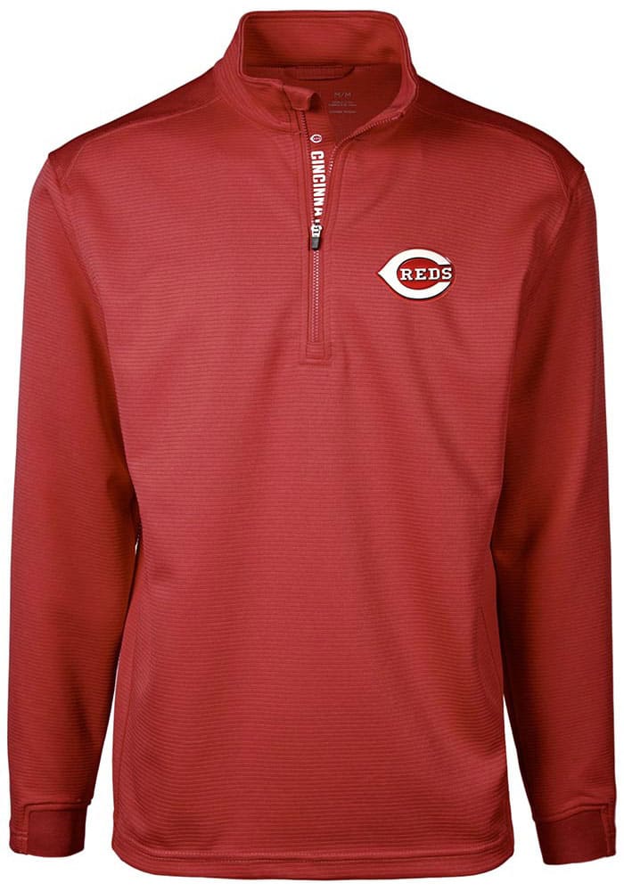 Levelwear Cincinnati Reds Red Gear Long Sleeve 1/4 Zip Pullover, Red, 100% POLYESTER, Size XL, Rally House