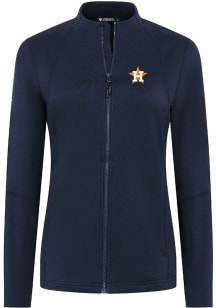 Levelwear Houston Astros Womens Navy Blue Mesa Insignia Long Sleeve Full Zip Jacket