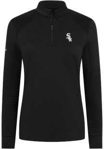 Levelwear Chicago White Sox Womens Black Power Insignia Qtr Zip