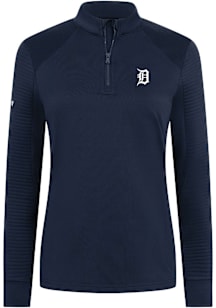 Levelwear Detroit Tigers Womens Navy Blue Power Insignia Qtr Zip