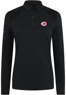 Levelwear Cincinnati Reds Womens Black Power Insignia Qtr Zip