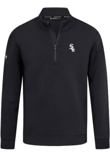 Levelwear Chicago White Sox Mens Black Cushion Insignia Qtr Zip Pullover