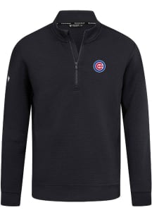 Levelwear Chicago Cubs Mens Black Cushion Insignia Qtr Zip Pullover