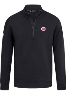 Levelwear Cincinnati Reds Mens Black Cushion Insignia Qtr Zip Pullover