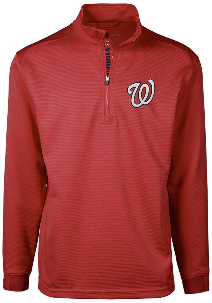 Levelwear Washington Nationals Red Gear Long Sleeve 1/4 Zip Pullover, Red, 100% POLYESTER, Size M, Rally House