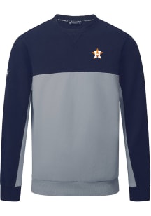 Levelwear Houston Astros Mens Navy Blue Legacy Insignia Long Sleeve Crew Sweatshirt