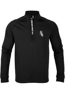 Levelwear Chicago White Sox Mens Black Calibre Long Sleeve 1/4 Zip Pullover