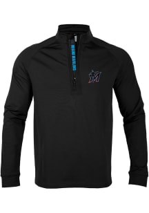 Levelwear Miami Marlins Mens Black Calibre Long Sleeve 1/4 Zip Pullover