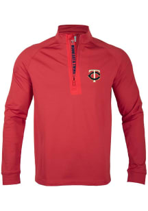 Levelwear Minnesota Twins Mens Red Calibre Long Sleeve 1/4 Zip Pullover