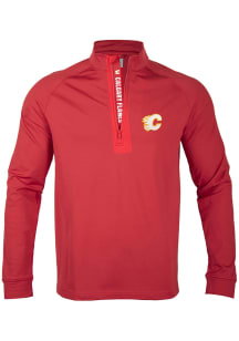 Levelwear Calgary Flames Mens Red Calibre Long Sleeve 1/4 Zip Pullover