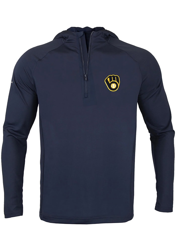 Levelwear Milwaukee Brewers Navy Blue City Connect Zander Long Sleeve Hoodie, Navy Blue, 100% POLYESTER, Size M, Rally House