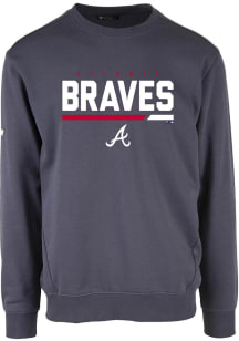 Levelwear Atlanta Braves Mens Navy Blue Zane Long Sleeve Crew Sweatshirt