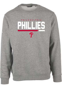 Levelwear Philadelphia Phillies Mens Grey Zane Long Sleeve Crew Sweatshirt