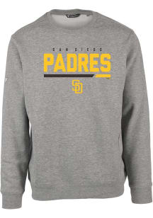 Levelwear San Diego Padres Mens Grey Zane Long Sleeve Crew Sweatshirt