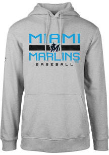 Levelwear Miami Marlins Mens Grey Podium Long Sleeve Hoodie