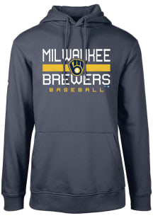 Levelwear Milwaukee Brewers Mens Navy Blue Podium Long Sleeve Hoodie