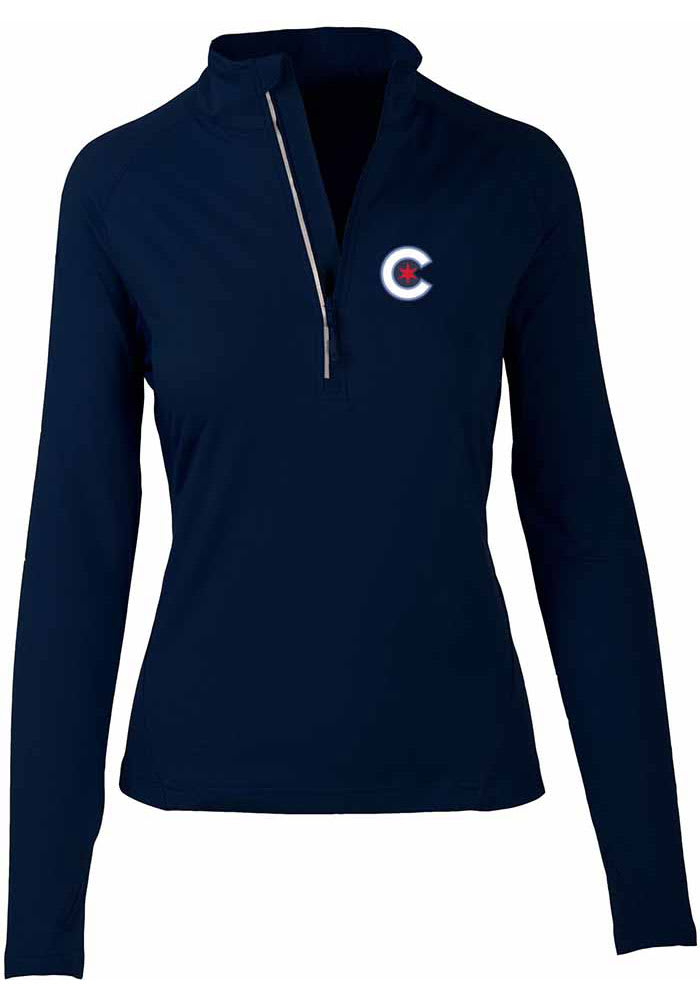 Levelwear Chicago Cubs Blue Gear Long Sleeve 1/4 Zip Pullover, Blue, 100% POLYESTER, Size XL, Rally House