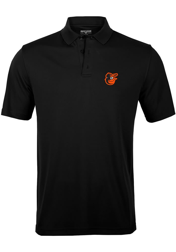 Levelwear Baltimore Orioles Black Tracker Short Sleeve Polo, Black, 100% POLYESTER, Size M, Rally House