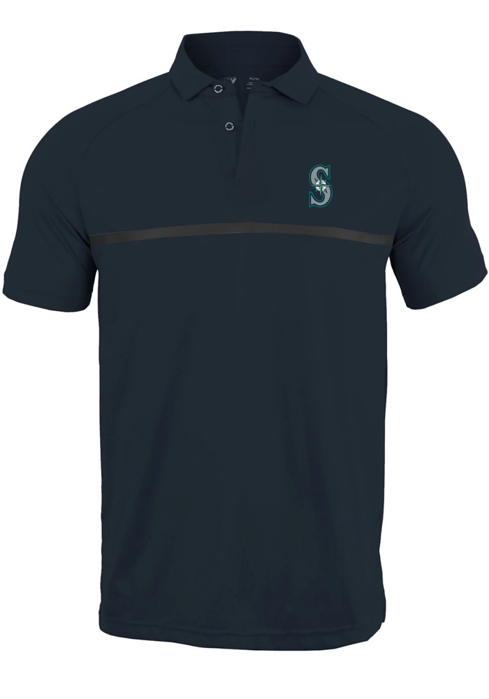 Levelwear Seattle Mariners Navy Blue Draft Short Sleeve Polo, Navy Blue, 100% POLYESTER, Size XL, Rally House