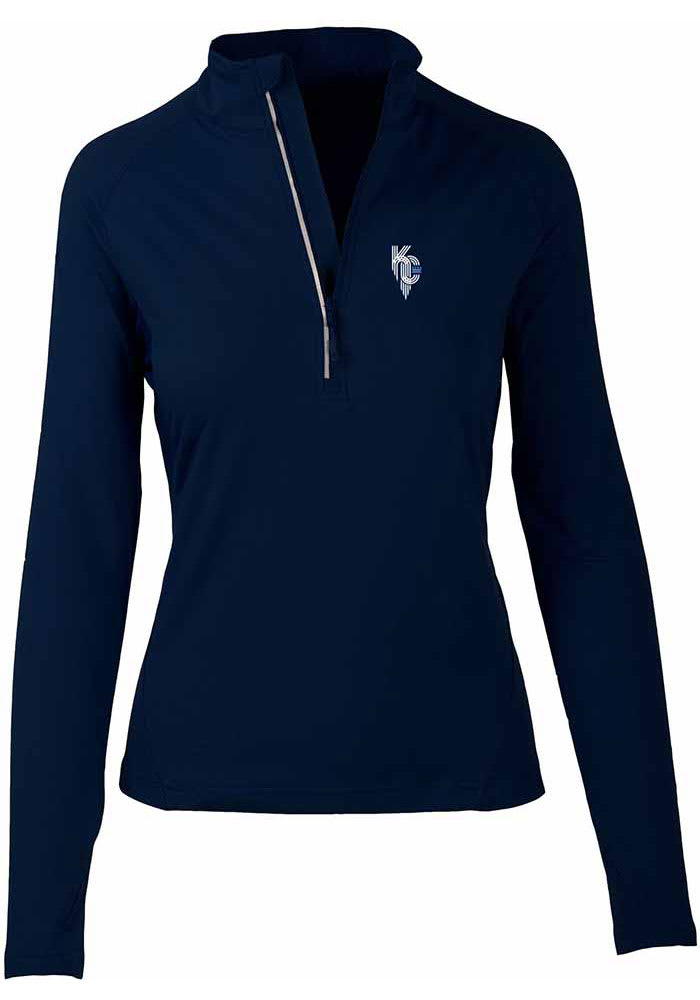 Levelwear Kansas City Royals Navy Blue City Connect Calibre Long Sleeve 1/4 Zip Pullover, Navy Blue, 88% Polyester / 12% SPANDEX, Size XL, Rally House