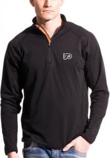 Levelwear Philadelphia Flyers Mens Black Metro Text Long Sleeve 1/4 Zip Pullover