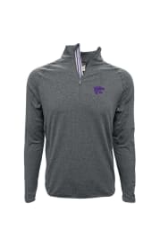 Levelwear K-State Wildcats Mens Charcoal Metro Long Sleeve 1/4 Zip Pullover
