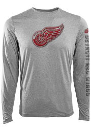 Levelwear Detroit Red Wings Grey screen printed Long Sleeve T-Shirt
