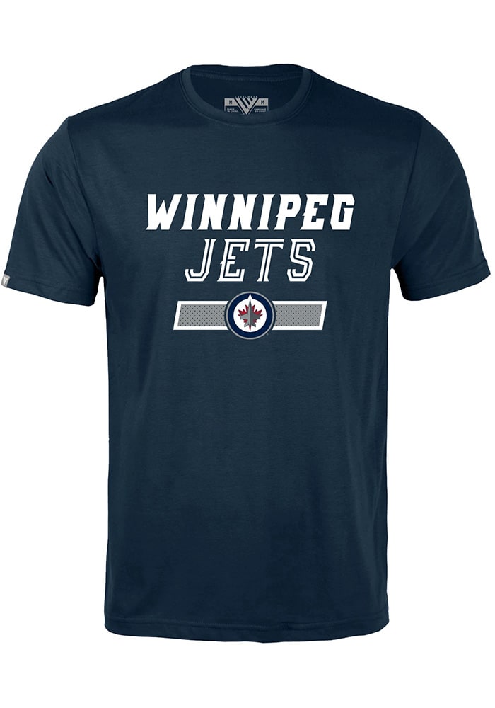 Levelwear Winnipeg Jets Navy Blue Richmond Short Sleeve T Shirt, Navy Blue, 65% Polyester / 35% Cotton, Size XL, Rally House