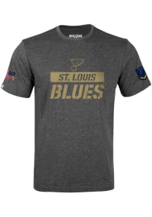 Levelwear St Louis Blues Charcoal Corporal Richmond Short Sleeve T Shirt