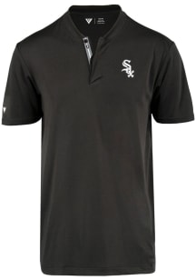 Levelwear Chicago White Sox Mens Black Spark Overlap Short Sleeve Polo