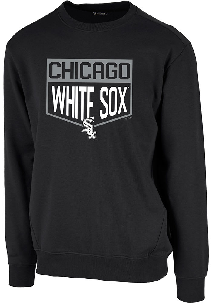 Levelwear Chicago White Sox Mens Black Zane Team Shield Long Sleeve Sweatshirt