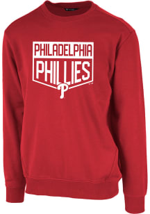 Levelwear Philadelphia Phillies Mens Red Zane Team Shield Long Sleeve Sweatshirt
