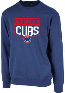 Levelwear Chicago Cubs Mens Blue Zane Team Shield Long Sleeve Sweatshirt