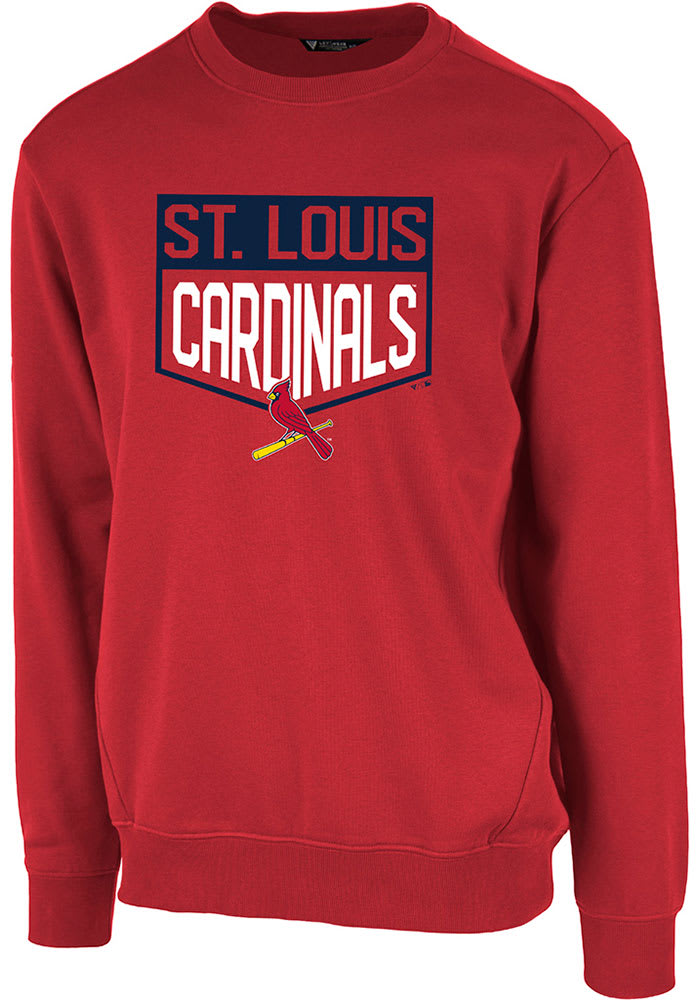 Levelwear St Louis Cardinals Mens Red Zane Team Shield Long Sleeve Sweatshirt