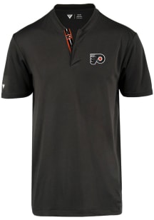 Levelwear Philadelphia Flyers Mens Black Spark Overlap Short Sleeve Polo