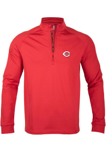 Levelwear Cincinnati Reds Mens Red Calibre Scoreboard Long Sleeve 1/4 Zip Pullover