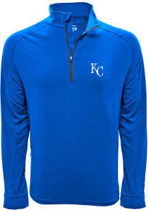 Levelwear Kansas City Royals Mens Blue Peak Embroidery Long Sleeve 1/4 Zip Pullover