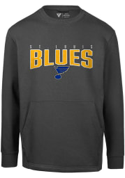 Levelwear St Louis Blues Mens Charcoal Alliance Veteran Long Sleeve Crew Sweatshirt