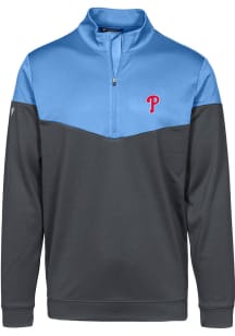 Levelwear Philadelphia Phillies Mens Light Blue Commuter Long Sleeve 1/4 Zip Pullover