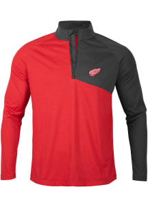 Levelwear Detroit Red Wings Mens Red PINNACLE Long Sleeve 1/4 Zip Pullover