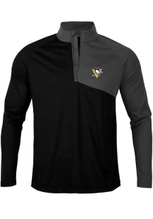 Levelwear Pittsburgh Penguins Mens Black PINNACLE Long Sleeve 1/4 Zip Pullover