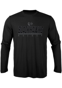 Levelwear Chicago Blackhawks Black Anchor Pace Long Sleeve T-Shirt