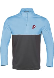 Levelwear Philadelphia Phillies Mens Light Blue Pursue Long Sleeve 1/4 Zip Pullover
