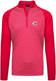 Levelwear Cincinnati Reds Mens Red Charter Long Sleeve 1/4 Zip Pullover
