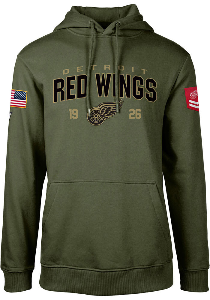 Detroit Red Wings Antigua Logo Victory Pullover Hoodie - Charcoal