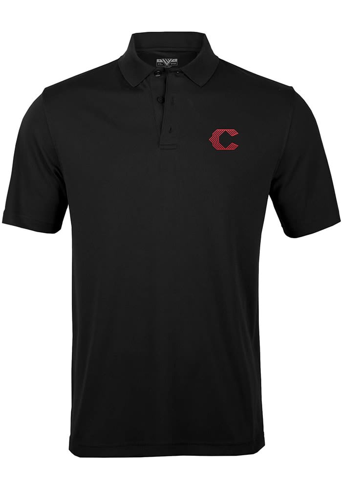 Levelwear Cincinnati Reds Mens Black Omaha Short Sleeve Polo