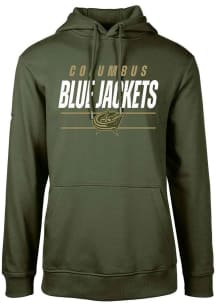 Levelwear Columbus Blue Jackets Mens Olive Podium Turnover Long Sleeve Hoodie