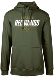 Levelwear Detroit Red Wings Mens Olive Podium Turnover Long Sleeve Hoodie