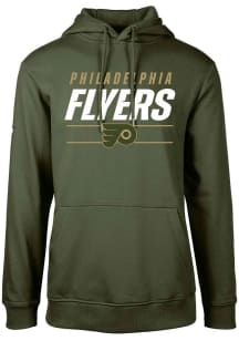 Levelwear Philadelphia Flyers Mens Olive Podium Turnover Long Sleeve Hoodie